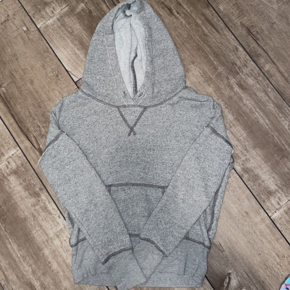 aerie grey cropped hoodie